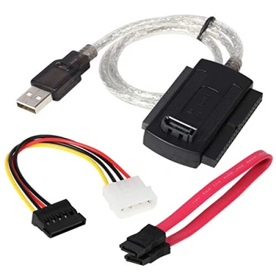 Abbildung von DIGIFLEX USB Konverter Adapterkabel für 2,5&quot; 3,5&quot; SATA IDE Festplattenlaufwerke HDD, 2,5&#039; Festplatte, 3,5&#039; CD ROM, DVD RW, COMBO Gerät, RW auf Computer mit 2.0
