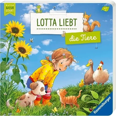 Abbildung von Lotta liebt die Tiere Sach Bilderbuch über ab 2 Jahre, Kinderbuch Sachwissen, Pappbilderbuch (Mein Naturstart)