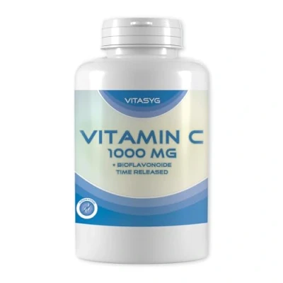 Abbildung von Vitasyg Vitamin C 1000mg + Bioflavonoide, für Immunsystem, Haut, Zähne und Knorpel 120 Tabletten