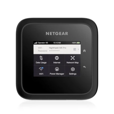 Abbildung von NETGEAR Nighthawk M6 Pro (MR6450) 5G Router Sim Karte WiFi 6E LTE Modem Mobiler Hotspot Ultraschneller, bis zu 4 GBit/s, Verbindung von 32 Geräten