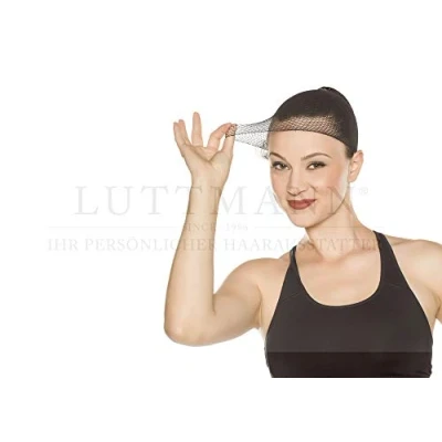 Abbildung von LUTTMANN 2 er Pack Perücken Wig Cap Nylon Netz Caps Lace Unterziehhaube für Perückenträger in verschiedenen Ausführungen (Netz Schwarz)