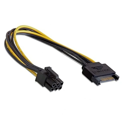 Abbildung von Bolwins K26S SATA auf 6 Pin PCI Express Stromkabel Adapter 15cm Netzteilkabel für Grafikkarten, PCIe Power Kabel PC
