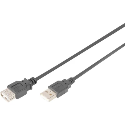 Abbildung von DIGITUS USB 2.0 Verlängerungskabel 3.0 m A (St) zu (Bu) 480 Mbit/s Verbinsungskabel, Kabel Schwarz