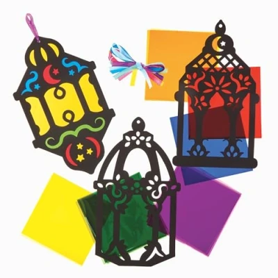 Abbildung von Baker Ross FX932 Ramadan Buntglas Dekorations Sets Packung mit 6, Religiöse Erziehungs Kunsthandwerkssets für Kinder