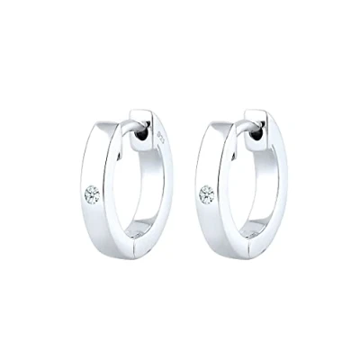 Abbildung von DIAMORE Ohrringe Damen Creole Edel mit Diamant (0.04ct) in 925 Sterling Silber vergoldet