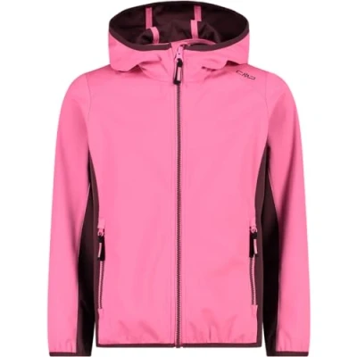 Abbildung von CMP Unisex Kinder Leichte Softshelljacke für mit Fester Kapuze Jacke Kokon Mantel, Campari, 164