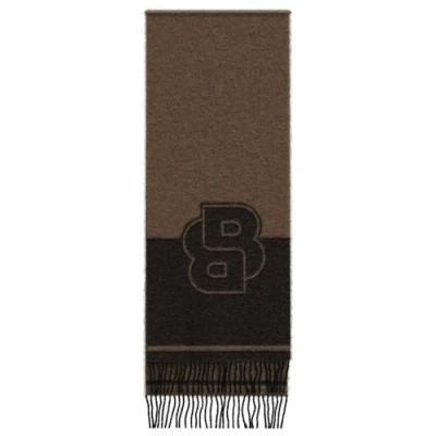 Abbildung von BOSS Rikard Unisex Schal, Größe: One Size, Medium beige