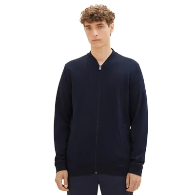 Abbildung von Tom Tailor Denim Herren Sweatshirt Bomberjacke, 10668 Sky Captain Blue, L