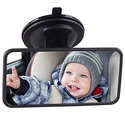 Abbildung von VidFair Rückspiegel Universal Baby Auto Innenspiegel Fahrtest Fahrlehrer Spiegel Ersatz mit Saugnapf für SUV LKW 123 x 63 mm (Schwarz)