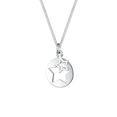 Abbildung von Elli Sterne Astro MÜNZE CUT OUT Halskette, Damen, Größe: 45, Silber