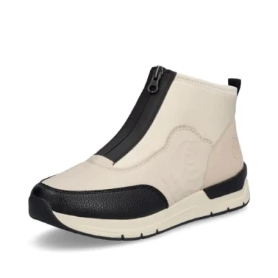 Abbildung von Rieker Damen Ankle Boots 58956, Frauen Stiefeletten, lose Einlage,Kurzstiefel,uebergangsschuhe,uebergangsstiefel,beige Kombi (60),40 EU / 6.5 UK
