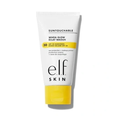 Abbildung von e.l.f. SKIN Suntouchable Whoa Glow LSF 30, Leichter Sonnenschutz &amp; Grundierung Für Ein Strahlendes Finish, Hergestellt Mit Hyaluronsäure, Vegan Tierversuchsfrei, Verpackung Kann Variieren, Sunburst