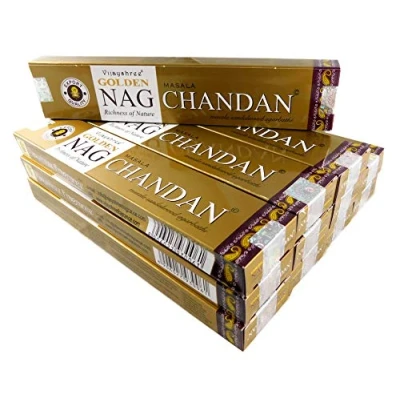 Abbildung von Räucherstäbchen Sparset. 12 Packungen a 15g Ca 180 Sticks Golden Nag Chandan Sandelholz