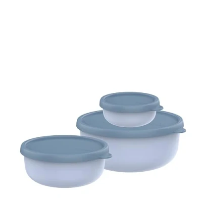 Abbildung von Mepal Mikrowellengeschirr set 3 teilig Lumina Frischhaltedosen mit Deckel für Kühlschrank, Gefrierschrank, Dampfgarer &amp; Mikrowelle Aufbewahrungsbox 250 + 750 1500 ml Nordic blue