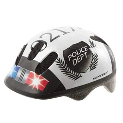 Abbildung von M Wave Kinder Fahrradhelm POLICE, Weiß (Weiß/Schwarz), 52 57 cm