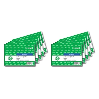 Abbildung von SIGEL QU619/10 Quittungsblock A6 quer, 10 Stück, 50 Blatt
