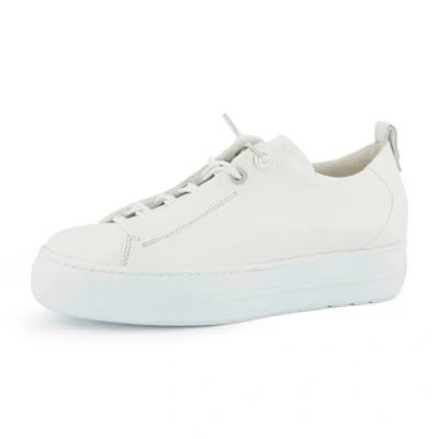 Abbildung von Paul Green Damen Pauls, Frauen Low Top Sneaker,schnürschuhe,schnürer,Plateausohle,Halbschuhe,straßenschuhe,Strassenschuhe,Weiß (White/Silber),37.5 EU / 4.5 UK