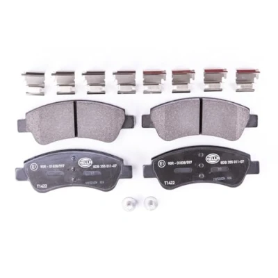 Abbildung von HELLA 8DB 355 011 071 Bremsbelagsatz nicht für Verschleißwarnanzeiger vorbereitet mit Bremssattelschrauben Zubehör PEUGEOT: 2008 Estate