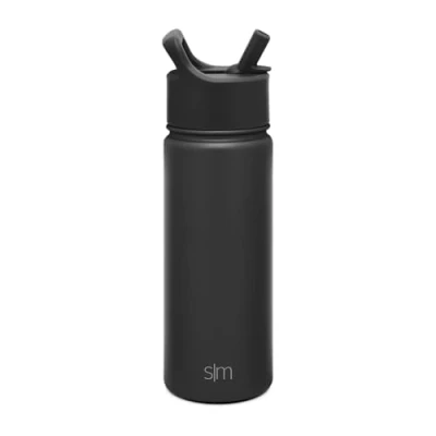 Abbildung von Simple Modern Trinkflasche mit Strohhalm Wasserflasche Edelstahl Isolierte für den Sport Fitnessstudio Summit 530ml Midnight Black