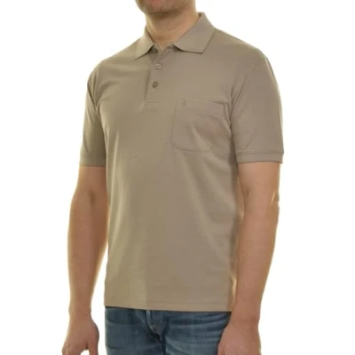 Abbildung von RAGMAN Herren Softknit Polo mit Brusttasche Kurzarm, 540391, BEIGE, 4XL