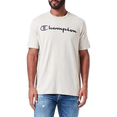 Abbildung von Champion TAPE Crewneck Large LOGO Tshirt print, Herren, Größe: Medium, Beige