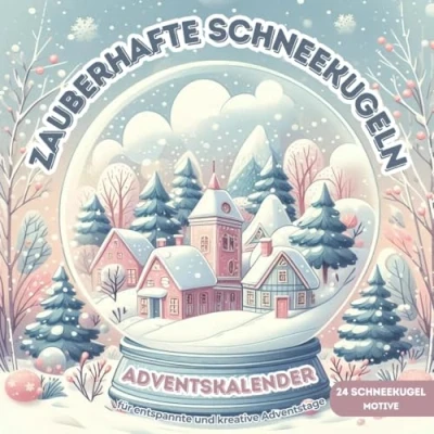 Abbildung von Zauberhafte Schneekugeln Adventskalender zum Ausmalen für Erwachsene: Malbuch mit 24 festlichen Motiven entspannte und kreative Adventstage Das ideale Adventsgeschenk 2024