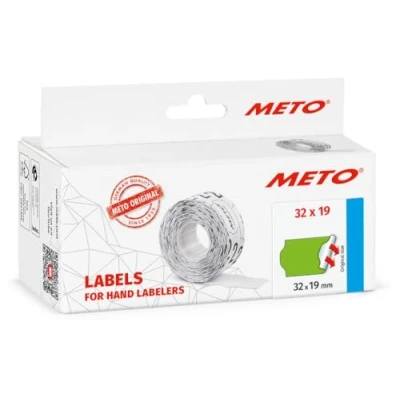 Abbildung von Meto Preisauszeichner Etiketten (32x19 mm, 2 Zeilig, 5.000 Stück, fluor grün, permanent, Preisetiketten für Meto, Contact, Sato, Avery, Tovel, Samark etc.)
