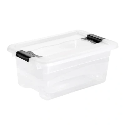 Abbildung von keeeper Aufbewahrungsbox mit Deckel und Schiebeverschluss, 29,5 x 19,5 12,5 cm, 4 l, Cornelia, Transparent