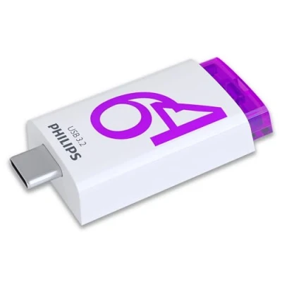Abbildung von Philips Click Edition USB C Anschluss 3.2 Gen 1 Flash Laufwerk 64 GB für PC, Laptop, Smartphone, Tablet mit Anschluss, Lesegeschwindigkeit bis zu 120 MB/s
