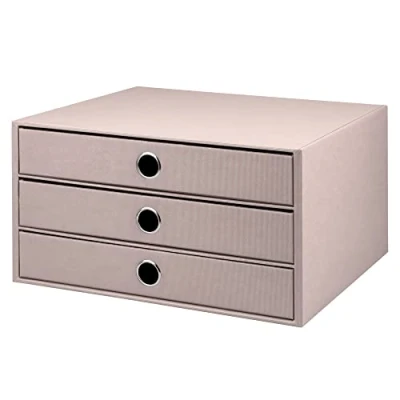 Abbildung von Rössler Papier 1524452583 S.O.H.O. 3er Schubladenbox für DIN A4, mit Griffloch, Powder, 343 x 250 185 mm, 1 Stück