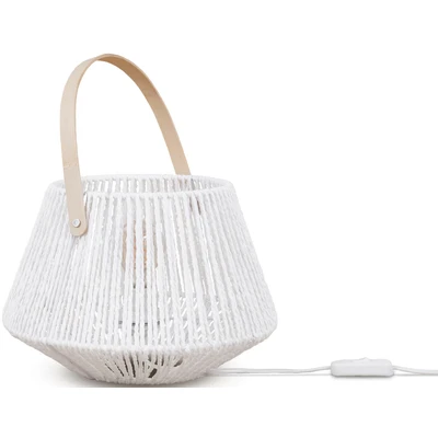 Abbildung von Paco Home Tischleuchte »CISCO«, Leuchtmittel E27 ohne Leuchtmittel, Schreib Nachttisch Lampe Leselampe Lederband Korb