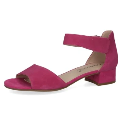 Abbildung von CAPRICE Damen Sandalen mit Absatz aus Leder Riemchen, Lila (Fuchsia Suede), 38 EU
