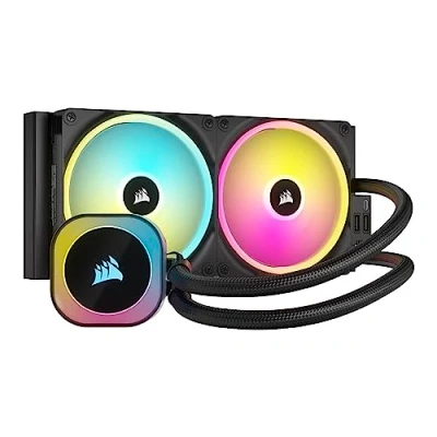 Abbildung von Corsair iCUE LINK H115i RGB Flüssig CPU Kühler 280mm AIO QX140 Lüfter Passend Für Intel® LGA 1700, AMD® AM5 System Hub Enthalten Schwarz