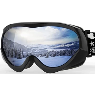Abbildung von OutdoorMaster Kinder Skibrille Helmkompatible Schneebrille für Jungen &amp; Mädchen mit 100% UV Schutz VLT 10.1%