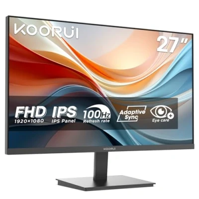 Abbildung von KOORUI E2711F 27 Zoll Monitor, FHD 1920 x 1080 100Hz PC Adaptive Sync HDMI 1.4, Eye Care Bildschirm, 5 bis 15 neigbar, VESA 100 100mm