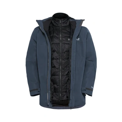 Abbildung von Jack Wolfskin 3IN1 Outdoorjacke, Herren, Größe: Small, Midnight sky