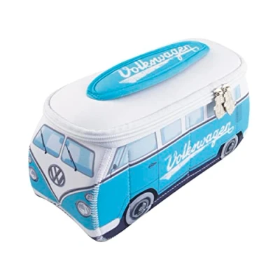Abbildung von BRISA VW Collection Volkswagen Neopren Universal Schmink Kosmetik Kultur Reise Apotheke Tasche Mäppchen Beutel T1 Bulli Bus (Türkis/Klein)