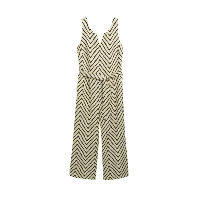 Abbildung von TOM Tailor MIT Anteil Jumpsuit, Damen, Größe: 38, Natural zig zag design
