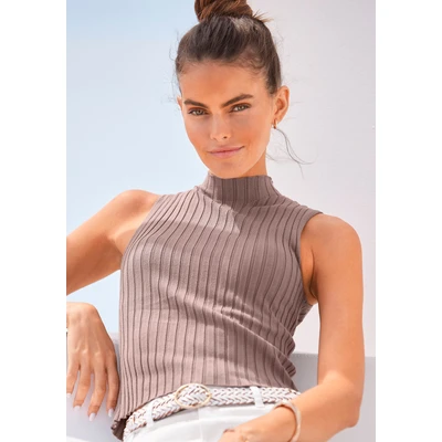 Abbildung von Lascana Top, Damen, Größe: 32/34, Taupe