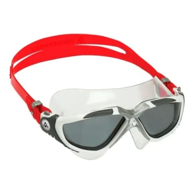 Abbildung von Aqua Sphere AQUASPHERE Vista, Schwimmbrille für Männer und Frauen mit UV Schutz Silikondichtung, Anti Beschlag Leck Gläser, Silber Weiß Grau gezackte Linsen
