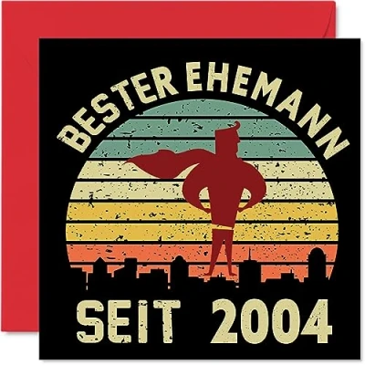 Abbildung von 20. Karte Hochzeitstag Jahrestag für Ehemann Bester Alles Gute zum Hochzeits Jubiläum Karten den Partner, 145mm Grußkarten Zwanzigster Porzellan Jahrestage