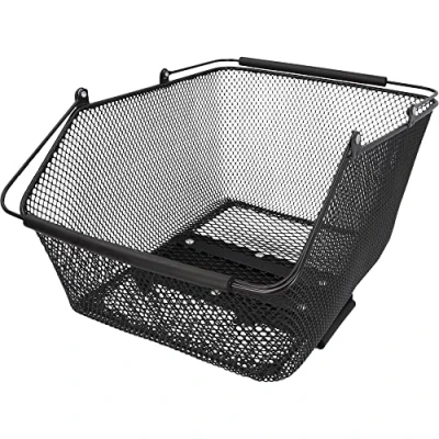 Abbildung von FISCHER E Bike Gepäckträgerkorb Plus City, Fahrradkorb engmaschig, schwarz, Tragkraft 25 kg