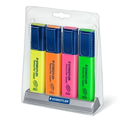 Abbildung von STAEDTLER 364 SC4 Textsurfer classic Textmarker butler, Stück in praktischem Schreibtischständer