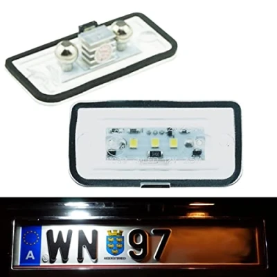 Abbildung von Do!LED 1103 4D LED Kennzeichenbeleuchtung passend für Mercedes Benz C Klasse W203 Limousine Nummernschildbeleuchtung Kennzeichenleuchte Nummernschildleuchte mit E Prüfzeichen Xenon Optik