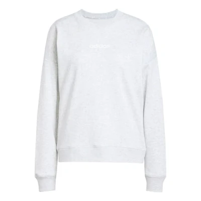 Abbildung von adidas Sportswear Essentials Linear Sweatshirt, Damen, Größe: Small, Light grey heather/white