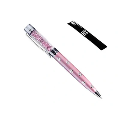Abbildung von Qualitäts Kugelschreiber mit Swarovski Kristallen. FREIE NACHFÜLLUNG (ROSA)