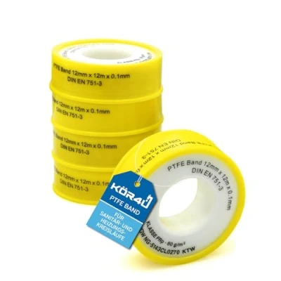 Abbildung von kör4u 5x Teflonband DVGW für Gas und Wasser PTFE Band Dichtband Gewindedichtband