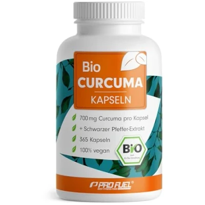 Abbildung von Bio Curcuma Kapseln 365x mit 700 mg aus kontrolliert biologischem Anbau optimal hochdosiert 35 Curcumin pro Kapsel Schwarzem Pfeffer Extrakt Vorrat für 1 Jahr