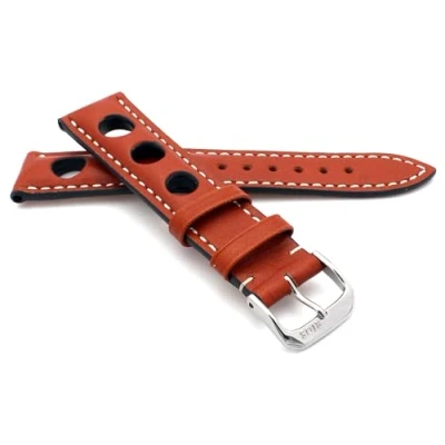 Abbildung von Sulla RIOS1931 Kaluga Rallye Vintage Rindsleder Uhrenarmband handgemacht in Deutschland Robust 20mm Cognac