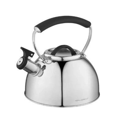 Abbildung von Florina Induction Kettle, Whistling All Hob Types, 2.3 L, Stainless Steel Tea Cool Touch Handle, for Coffee, Glass Ceramic Hob, Gas, Electric